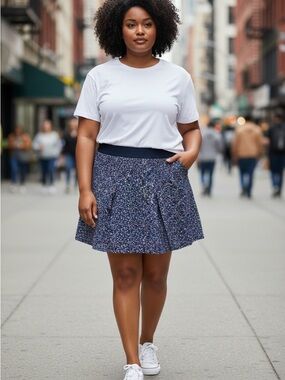 Puma Navy XXL High Waisted Pleated Skirt - NWT